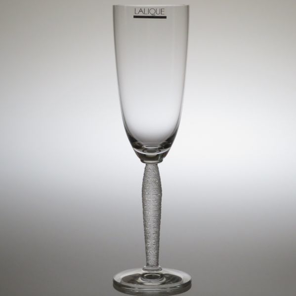 ラリック シャンパングラス ● ルーブル シャンパン フルート フロステッド 象形文字 21.5cm Louvre