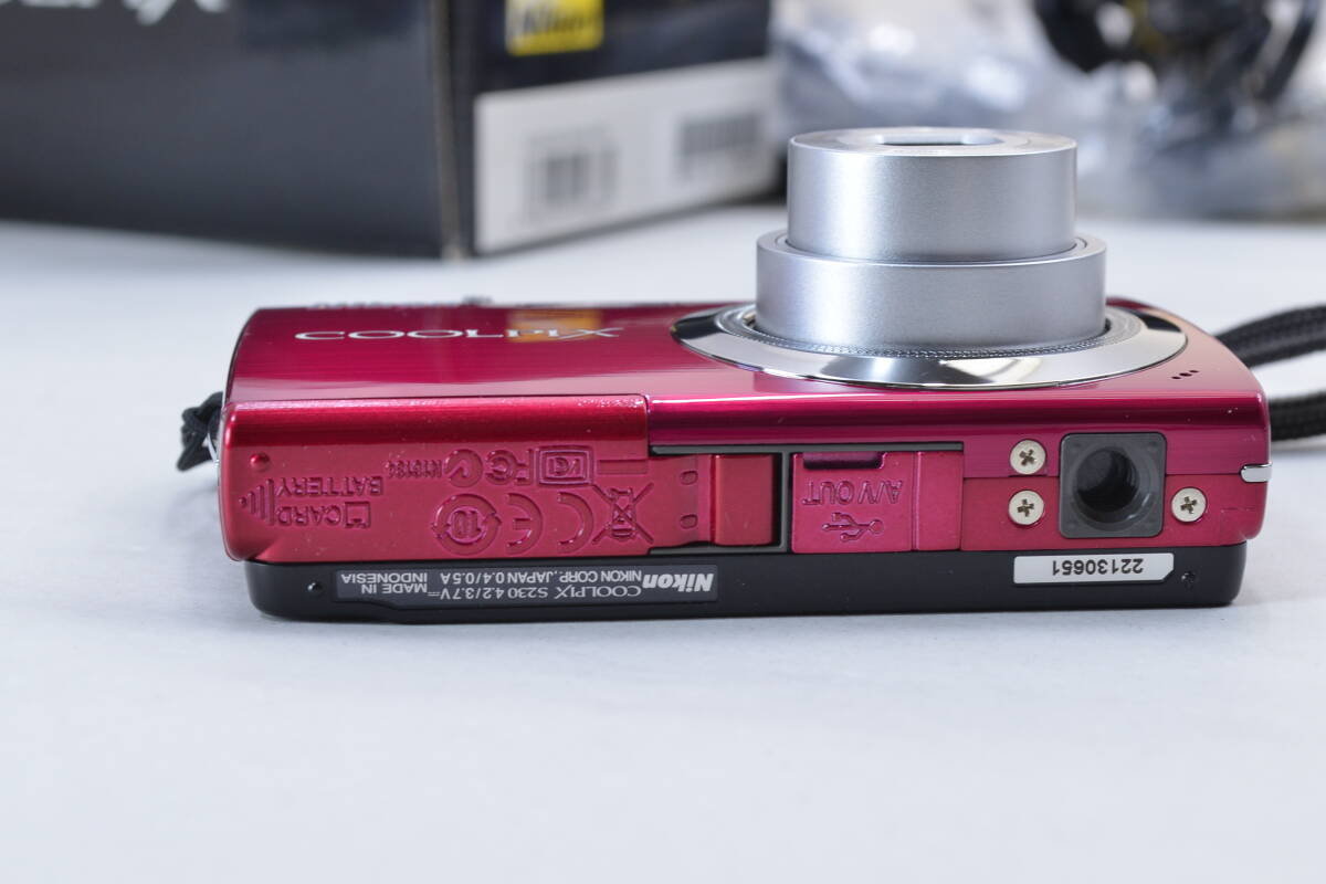 【ecoま】NIKON COOLPIX S230 ROSE RED 美品 コンパクトデジタルカメラの画像6
