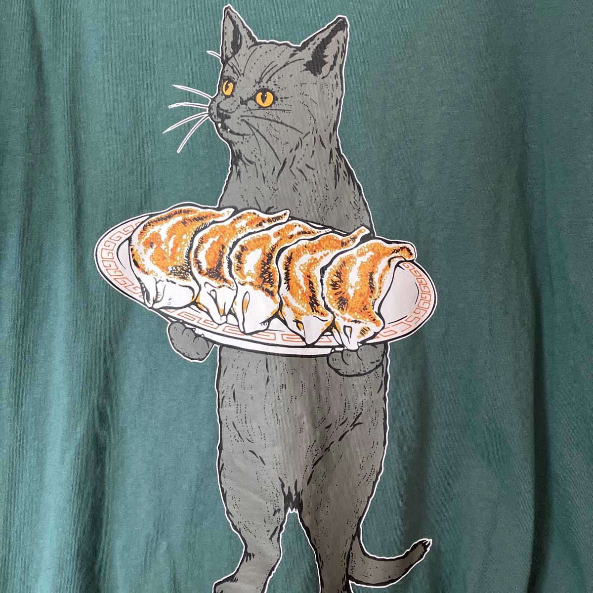 ゴースローキャラバン 餃子ネコ 猫 Ｔシャツ ４ メンズL ブルー