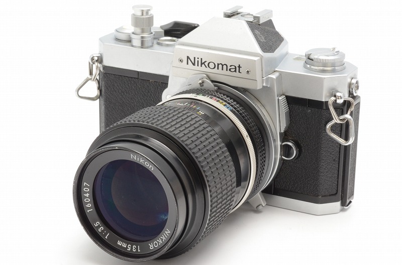 ★良品★ Nikon Nikomat FT2 + NIKKOR 135mm F3.5 body lens ニコン ニコマート ボディ レンズ 完動 ◆593の画像1