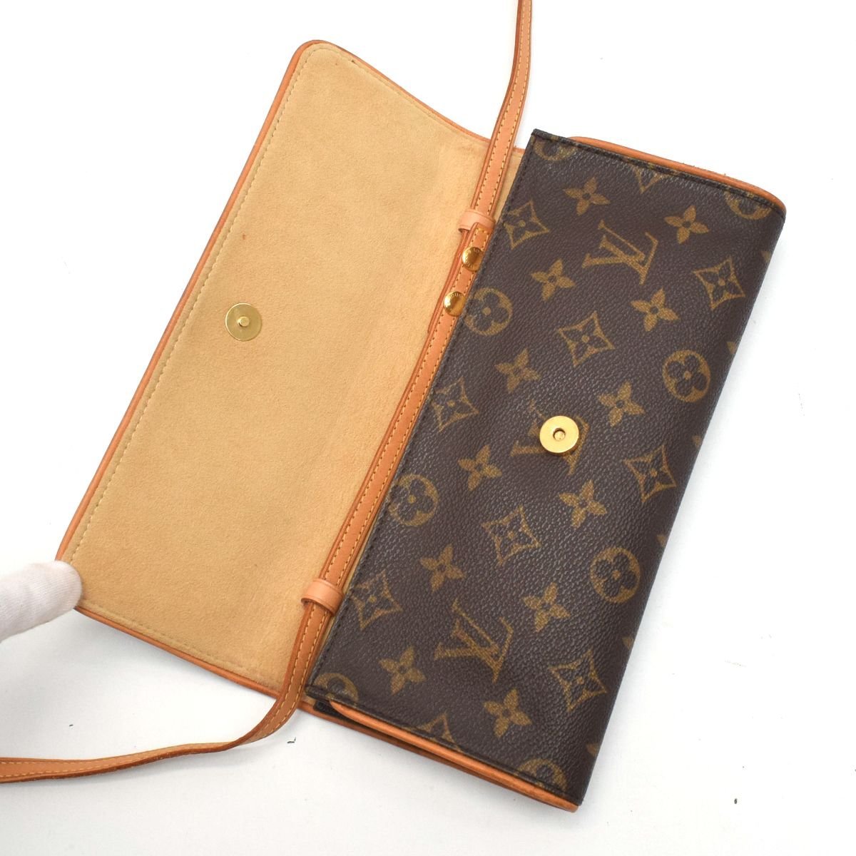 LOUIS VUITTON ルイヴィトン モノグラム ポシェットツインGM M51852 ショルダーバッグ レディース クラッチ [S206167]_画像7