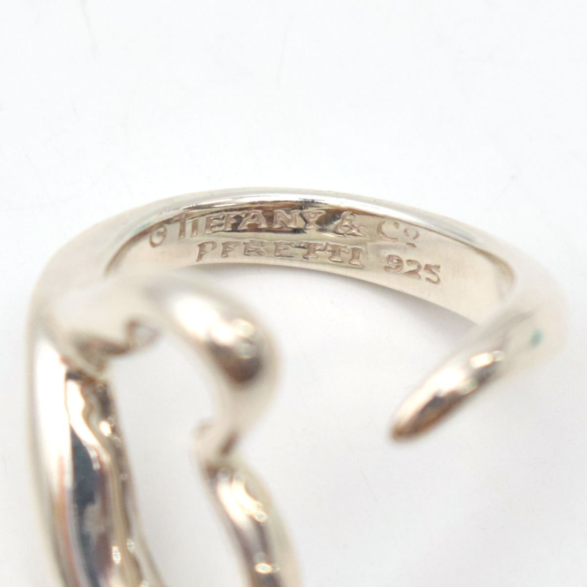 TIFFANY&Co. ティファニー オープンハート リング エルサペレッティ 指輪 925 シルバー 約9号 [H207523]の画像7
