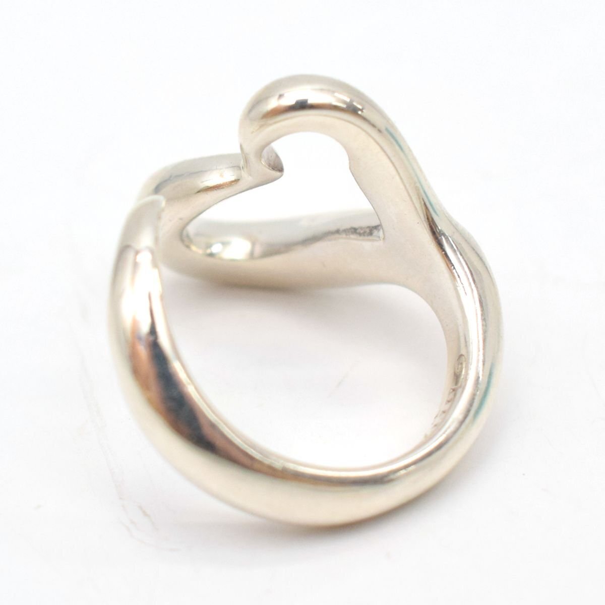 TIFFANY&Co. ティファニー オープンハート リング エルサペレッティ 指輪 925 シルバー 約9号 [H207523]の画像3