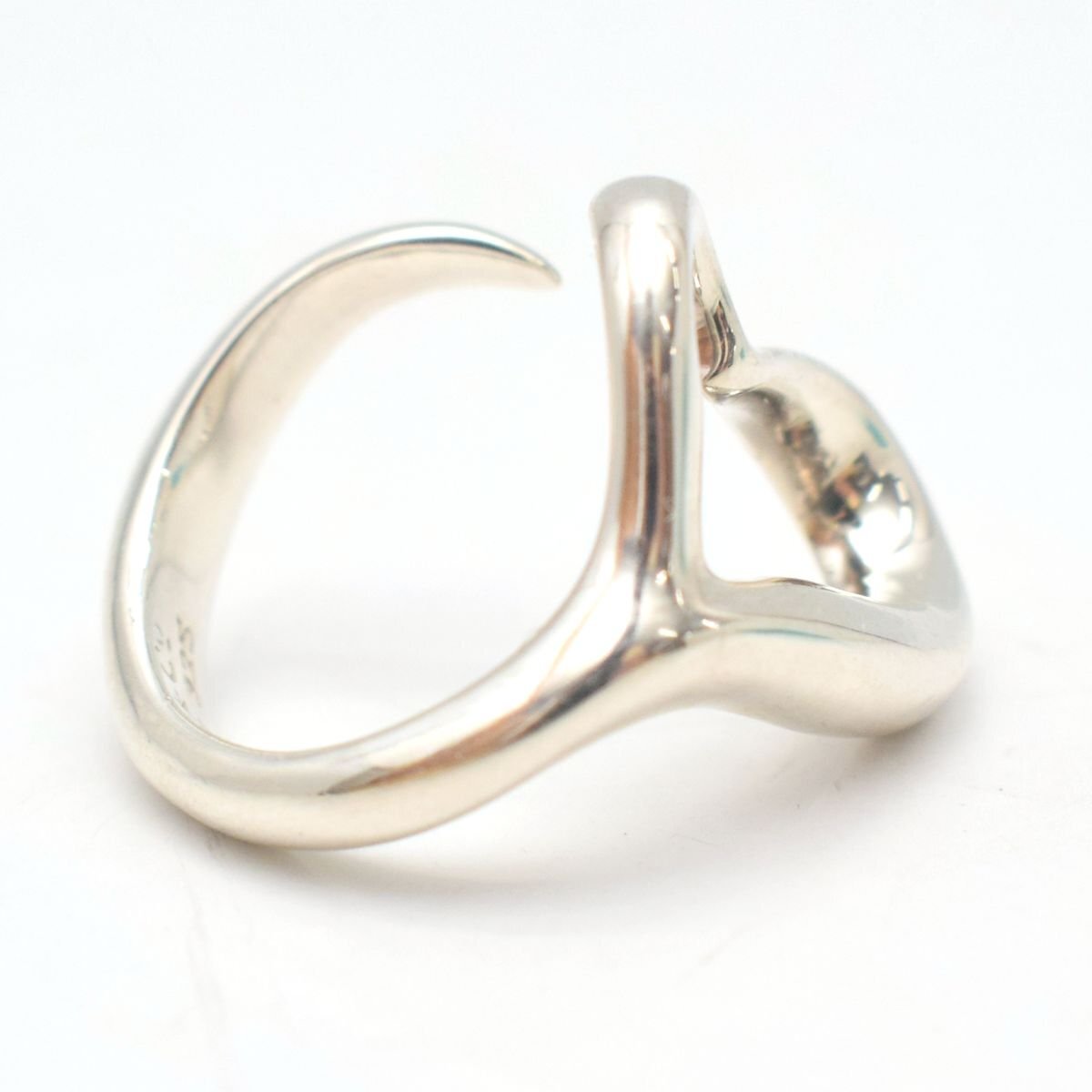 TIFFANY&Co. ティファニー オープンハート リング エルサペレッティ 指輪 925 シルバー 約9号 [H207523]の画像4