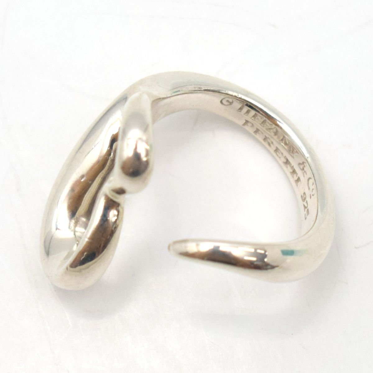 TIFFANY&Co. ティファニー オープンハート リング エルサペレッティ 指輪 925 シルバー 約9号 [H207523]の画像6