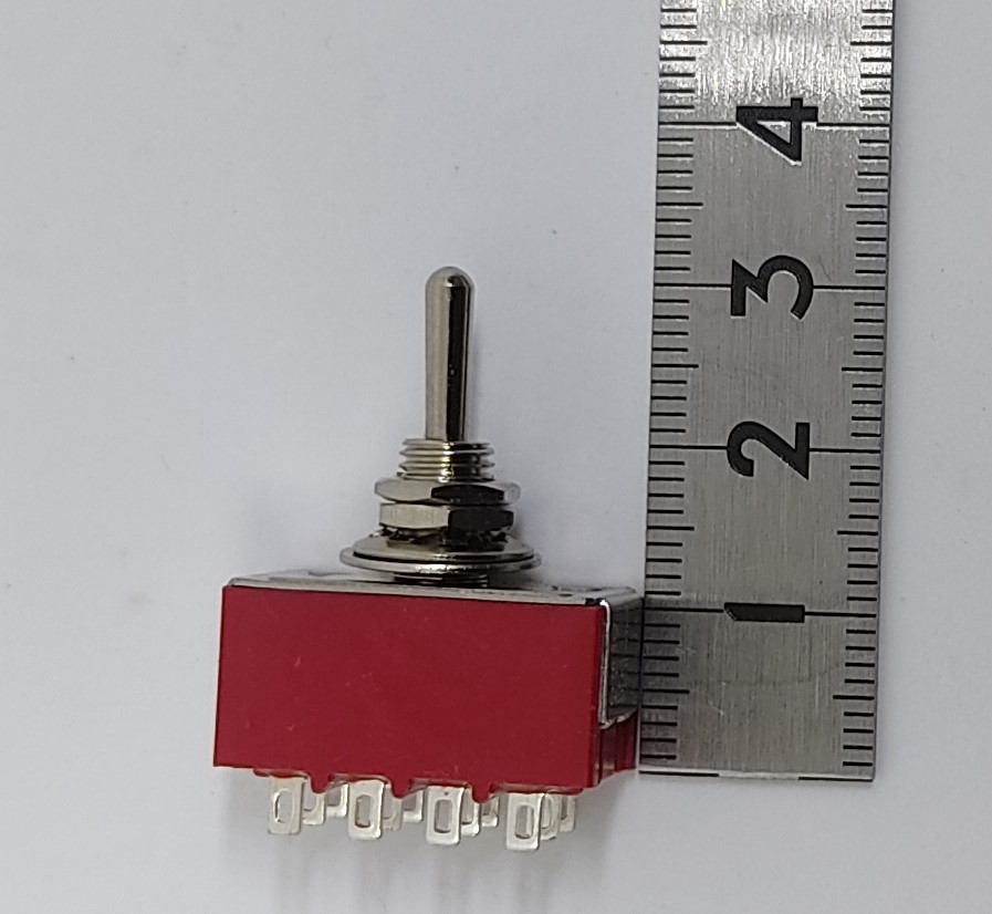  toggle switch (12P toggle switch ) 4 circuit 2 contact ON-OFF-ON middle point OFF panel installation for 1 piece. price anonymity postage included 