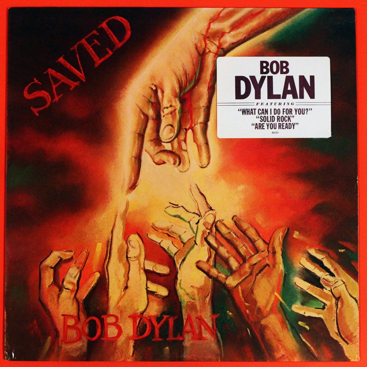 ◆LP◆Bob Dylan（ボブ・ディラン）「Saved」Columbia FC 36553、米国盤、ピクチャースリーブ付_画像1