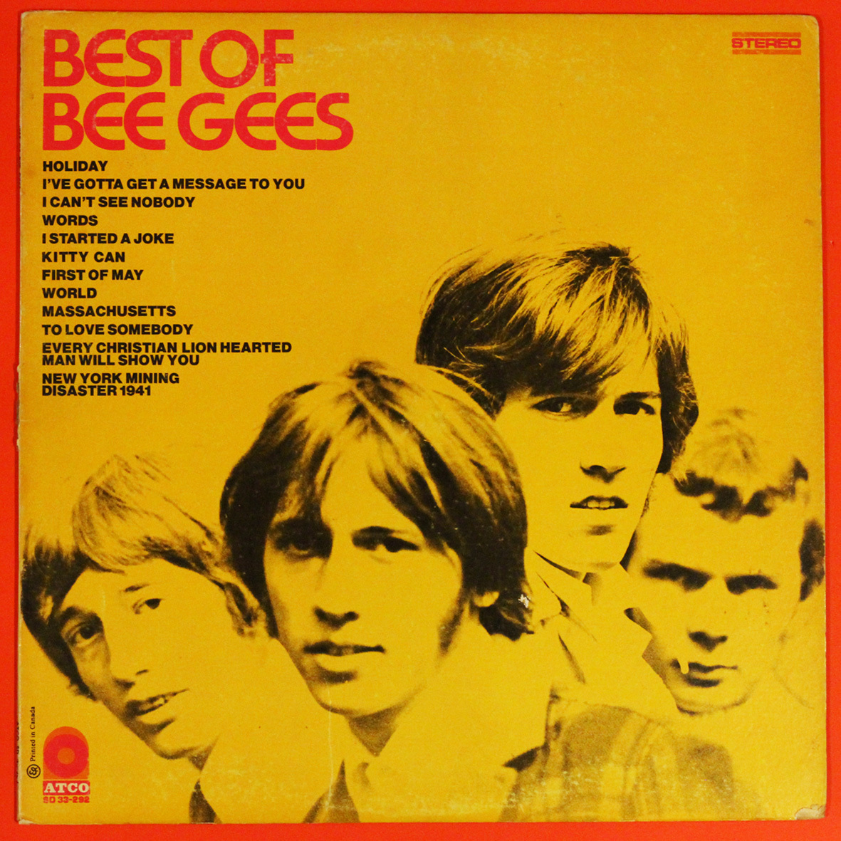 ◆LP◆ee Gees（ビージーズ）「Best Of」ATCO SD 33-292、カナダ盤、黄×白×黄ラベル、_画像1