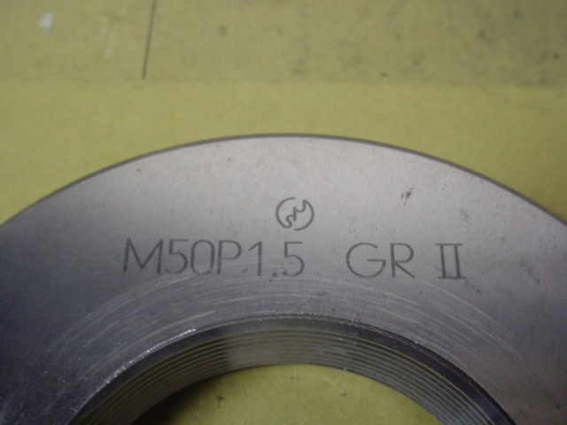 M50*1.5 GR2のみ 中古品 ミリサイズ ネジゲージ リングゲージ M50*1.5 GR2のみ 中古品 ミリサイズ ネジゲージ リングゲージ