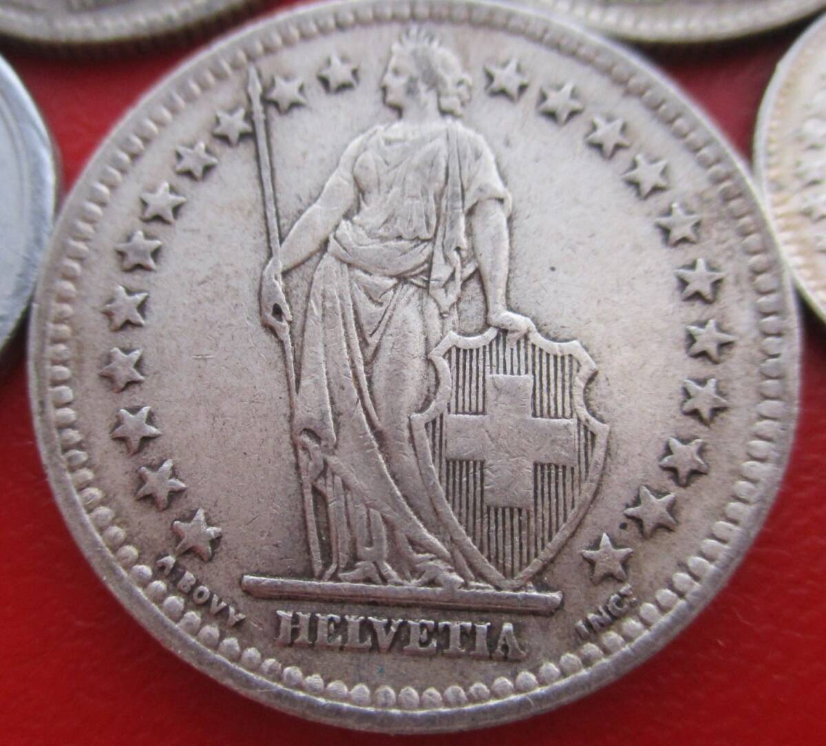スイス★CH★銀貨４枚★50￠～２ Fr.★1920～1946年★ASW= 18.7g_画像3