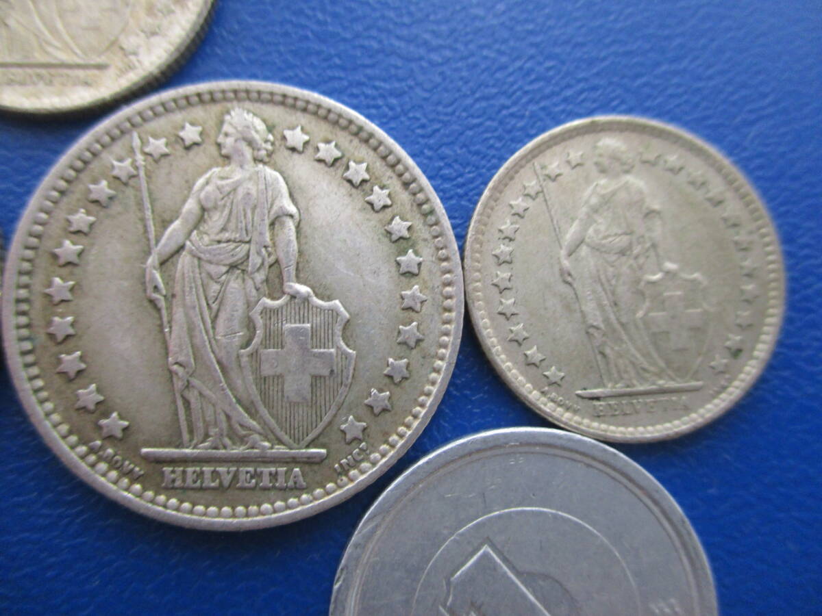 スイス★CH★銀貨５枚★50￠～１ Fr.★1945～1960年★ASW= 14.5g_画像7
