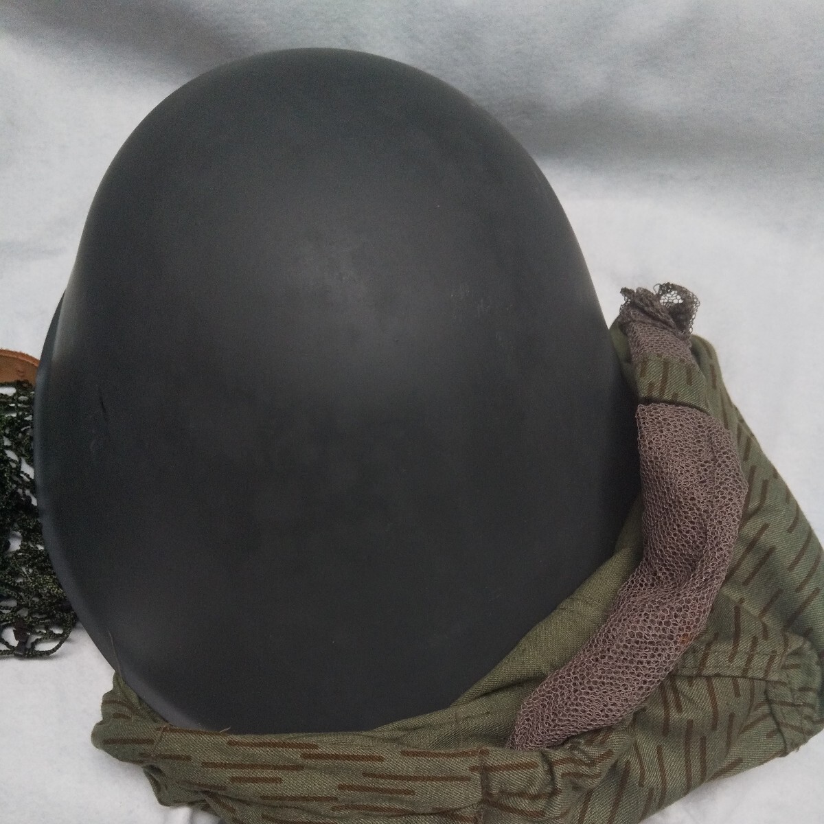 東ドイツ軍 スチールヘルメット レインカモ 迷彩 カバー 偽装網 付属 ほぼ未使用 NVA DDR (検) 東独 戦闘服 カモフラージュ ヘルメットの画像7
