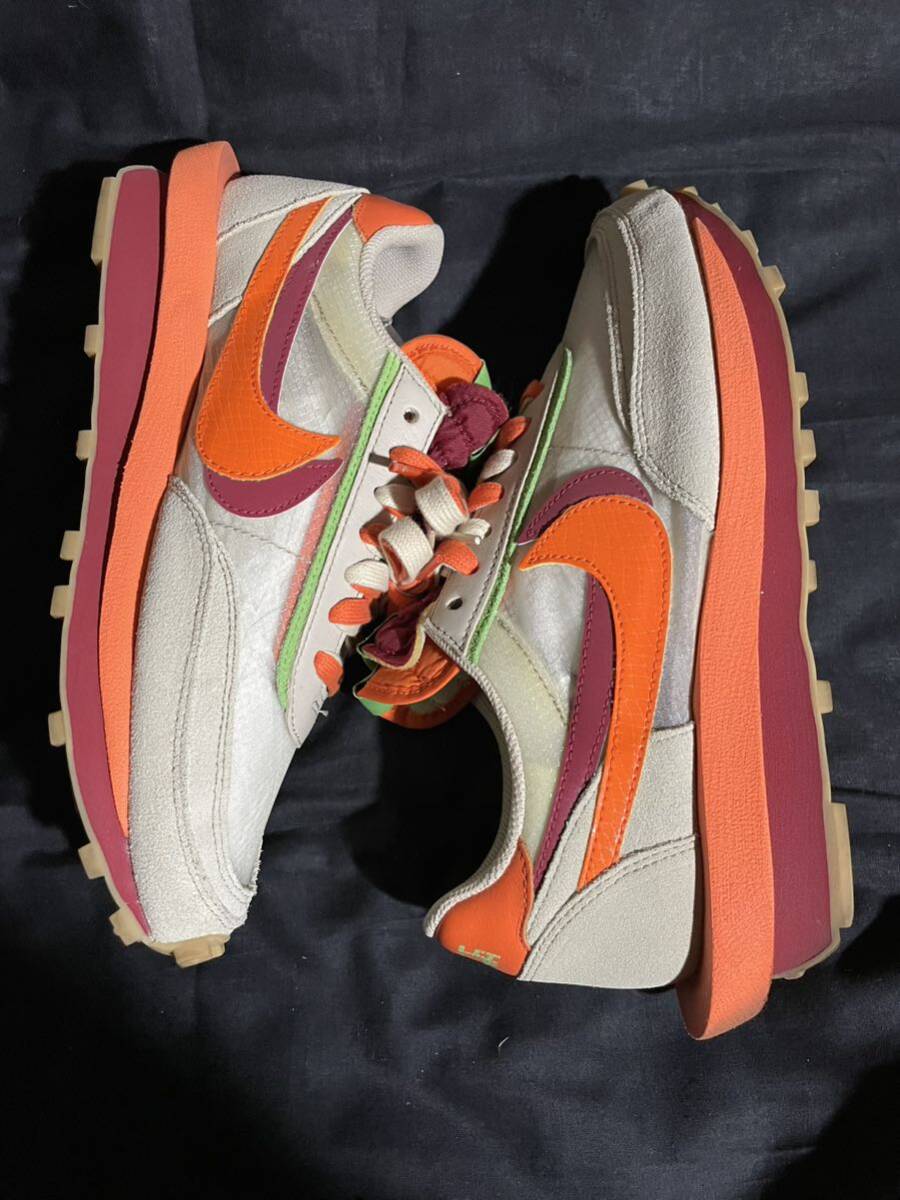 美品 NIKE sacai clot コラボ LD WAFFLE ベージュ beige オレンジ orange LDワッフル ナイキ サカイ クロット トリプルネーム DH1347-100の画像7