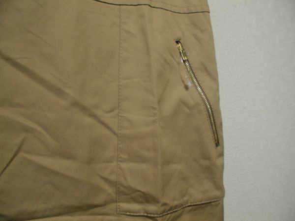 assk6-656*SHIPS/ Ships knee height skirt bottoms after fastener beige plain S size cotton 100% made in Japan 