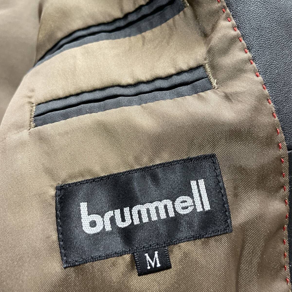 G-2　●brummell　サイズ M・黒！　羊革・リアルレザー テーラードJKT●_画像4