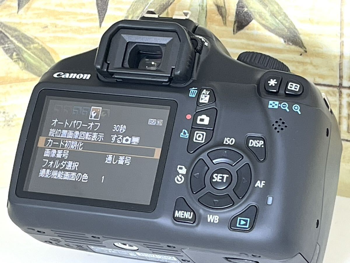 シャッター新同1,480回 キャノン Canon EOS Kiss X50 Wレンズ 動画撮影 極上美品 元箱付属品完備 SDカード付 すぐに撮影できます _画像5