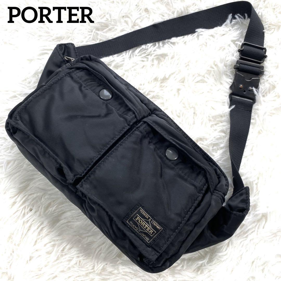 【極美品】PORTER ポーター タンカー ウエストバッグ ブラック　ポーチ　ボディバッグ　メンズ　レディース 