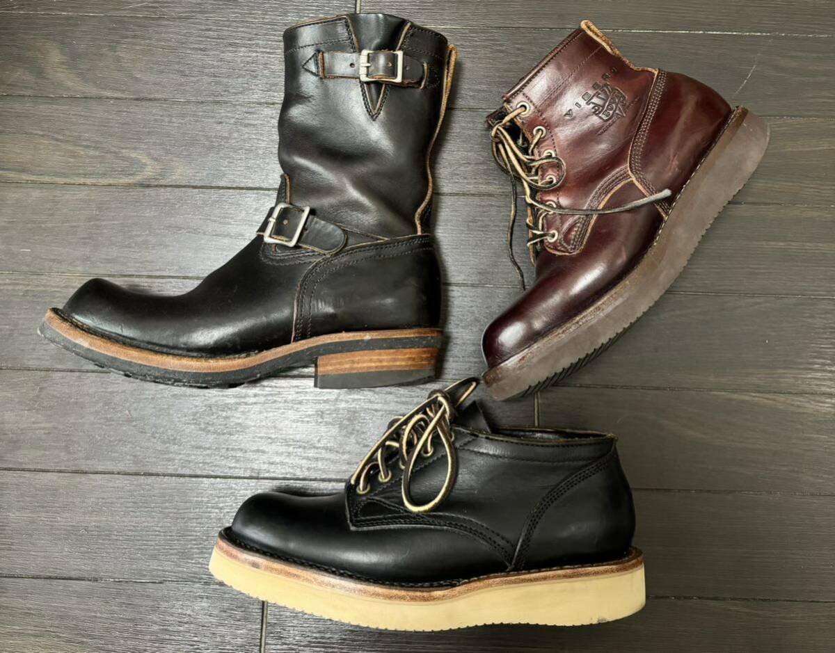 VIBERG BOOT ヴァイバーグ UK7・3足セット 83エンジニアブーツ黒 36ボブキャットワークブーツ赤 145オックス黒 箱付き ヴァイバー ビバーグ_画像4