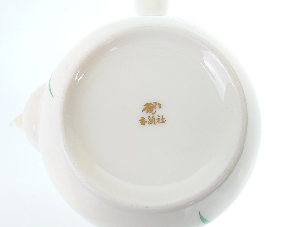 ● 香蘭社 グリーン 金蘭 茶器揃い 五客セット W44-AMN 茶道具 煎茶道具 共箱 /2364_画像4
