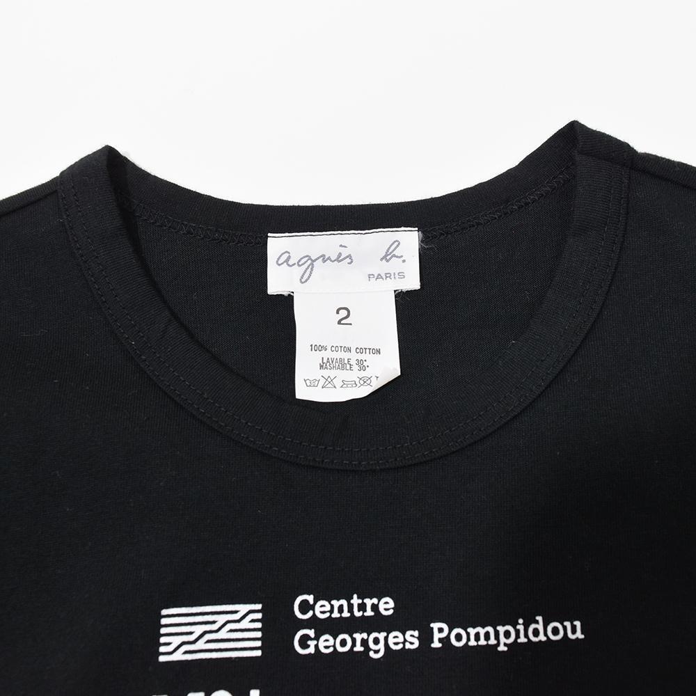 希少 90s アニエスベー agnes b. 1997年 東京現代美術館 ポンピドゥーセンター展 アートコラボ Tシャツ 黒 2/M ブラック シングルステッチ_画像6