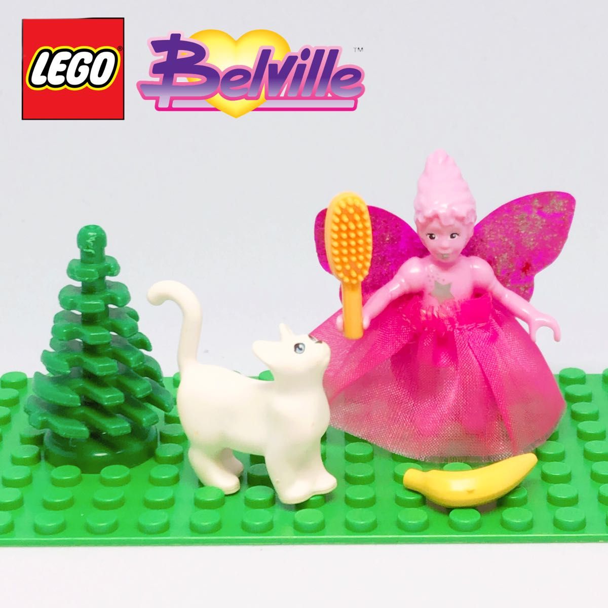 LEGO Belville レゴ ベルビル 猫 妖精 バナナ くし 木 プレート オールドレゴ ねこ ミニフィグ