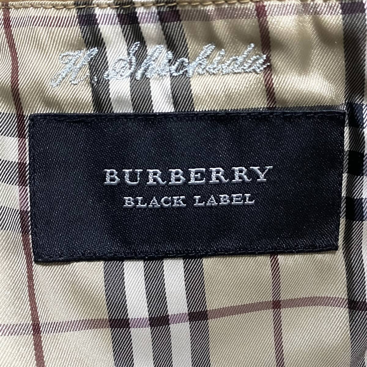 絶版牛革極美品BURBERRY BLACKLABELカウレザーテーラードジャケットL～Mキャメルブラウン白ノバチェック ブラレバーバリーブラックレーベル_画像8