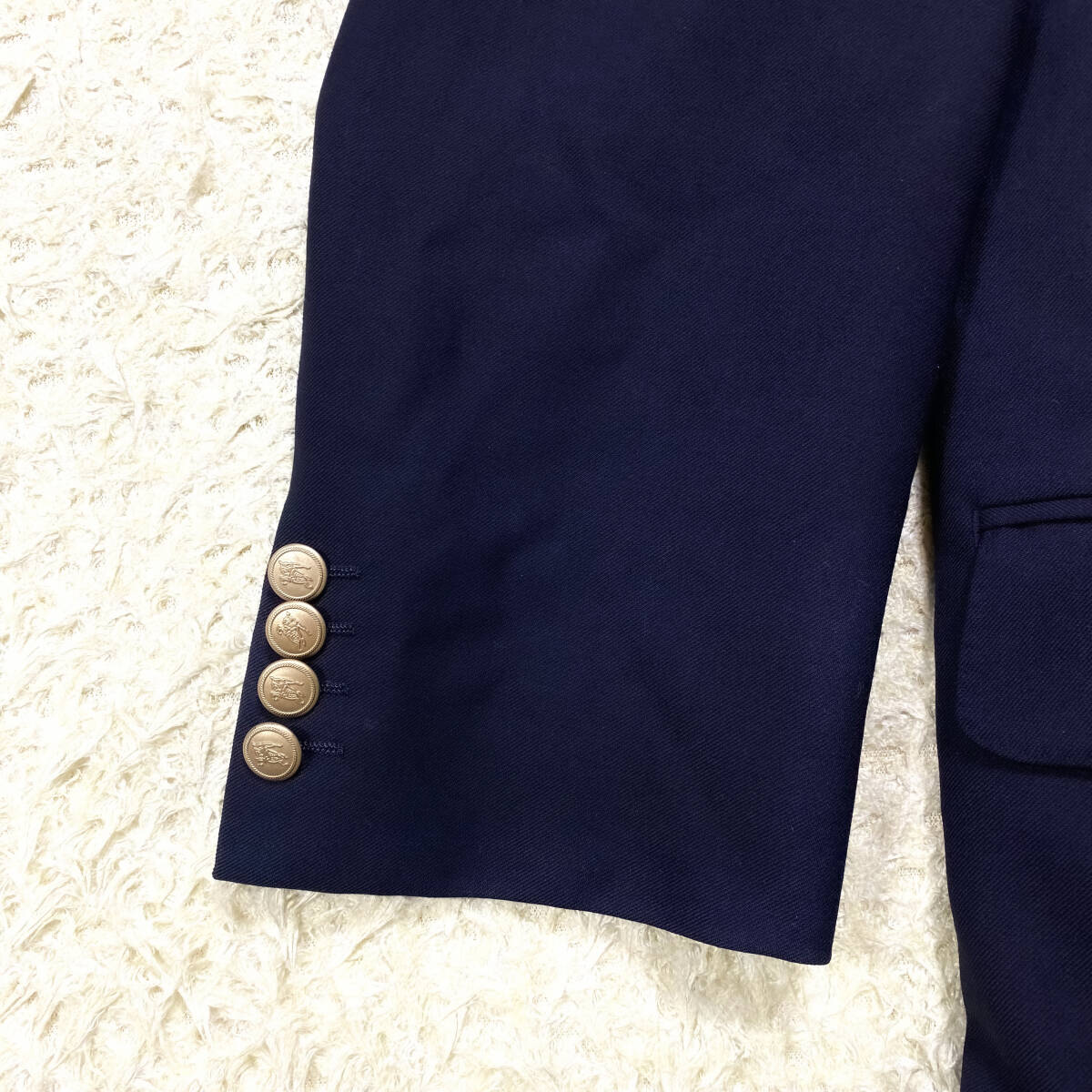  beautiful goods gold .BURBERRY LONDON tailored jacket cashmere go in XL.LL~L gold metal button BB6 hose Logo pattern navy navy blue blaser large . Burberry London 