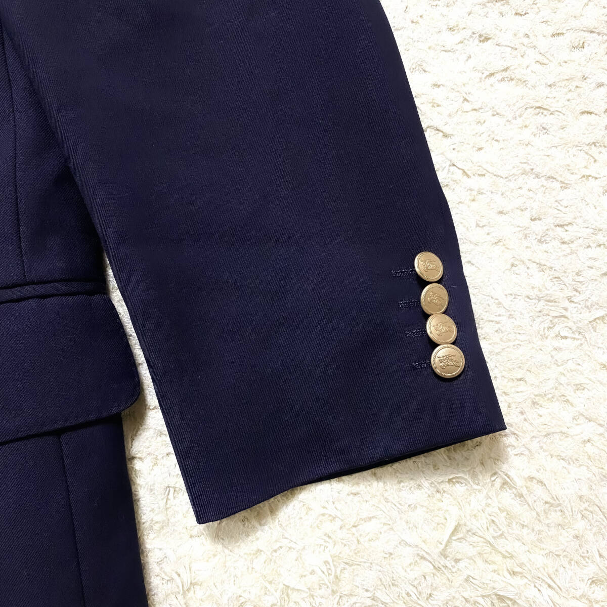  beautiful goods gold .BURBERRY LONDON tailored jacket cashmere go in XL.LL~L gold metal button BB6 hose Logo pattern navy navy blue blaser large . Burberry London 