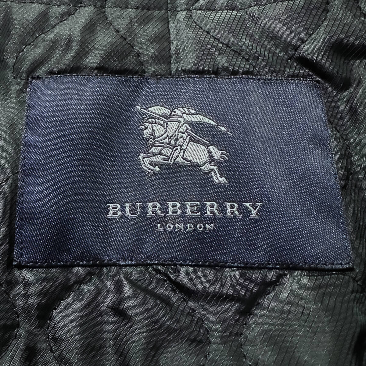 美品XL.LL～L!BURBERRY LONDONナポレオンコートキルティングライナー付ノバチェック柄マリンステンカラーコート175大きバーバリーロンドンの画像9