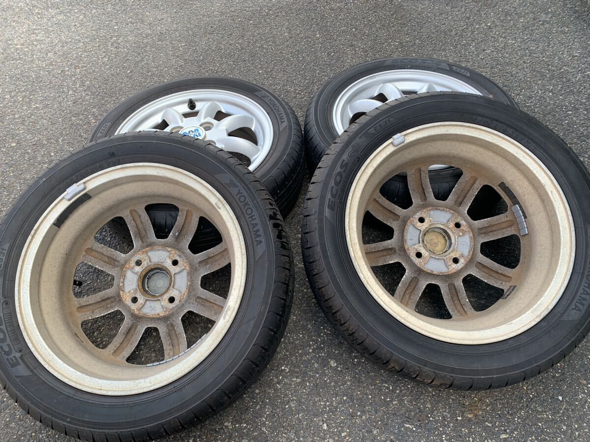 4本セット　ミニライト 165/55R14 4.5J+45 4穴 PCD100　14インチ アルミ ホイール タイヤ　ヨコハマ　　ダイハツ　ミラ ジーノ MINILITE _画像9