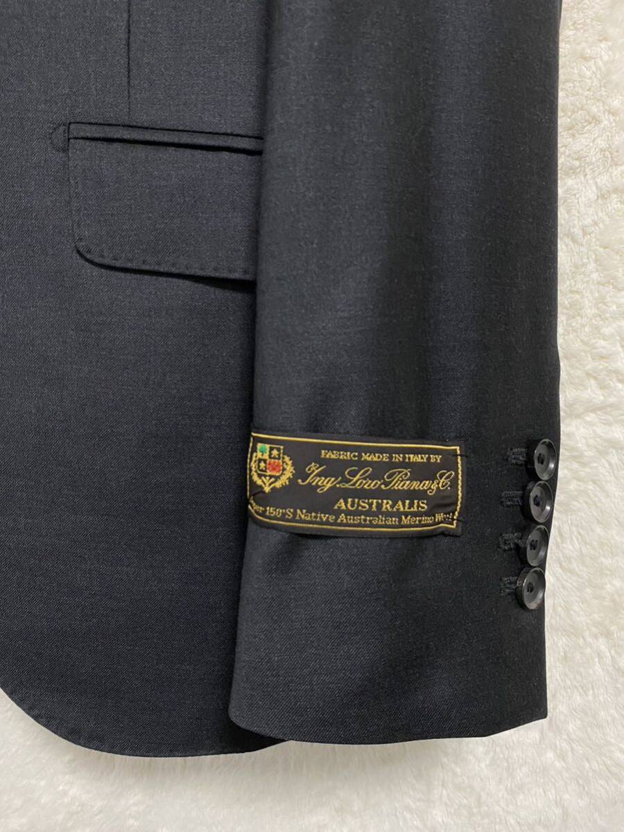 【新品未使用】3シーズン用 ロロピアーナ Loro Piana 生地使用 メンズ スーツ Y3 (160-88-72) XXS チャコールグレー スリムフィットの画像6