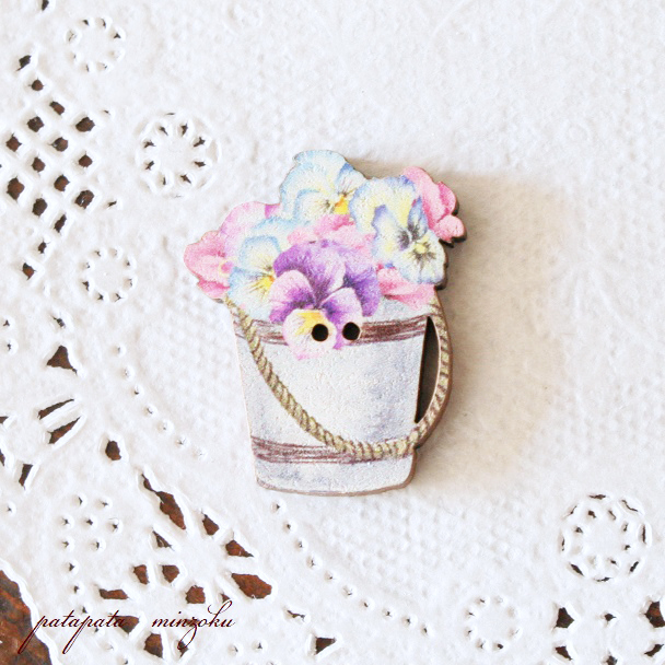 バンジー の 花束 フランス 製 木製ボタン アトリエ ボヌール ドゥ ジュール 小物 手芸 ボタン 雑貨_画像1