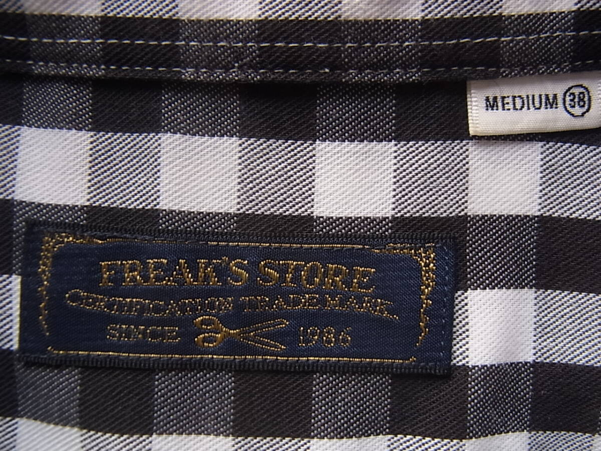 FREAK'S STORE フリークス ストア ギンガムチェック柄 ボタンダウンシャツ サイズ MEDIUM 日本製の画像5