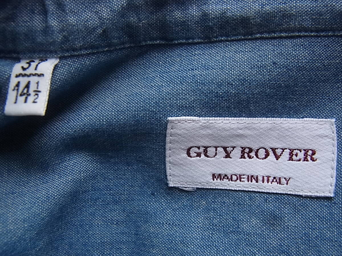 GUY ROVER ギ ローバー　BEAMS別注　インディゴシャンブレー素材　タブカラーシャツ　サイズ 14 1/2 - 37 made in italy_画像5