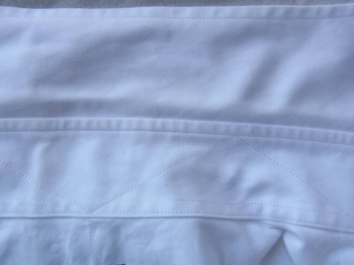 I K E BEHAR アイクベーハー　コットンオックス素材　ボタンダウンシャツ　サイズ 14 1/2 - 32 ホワイト　ペルー製_画像7