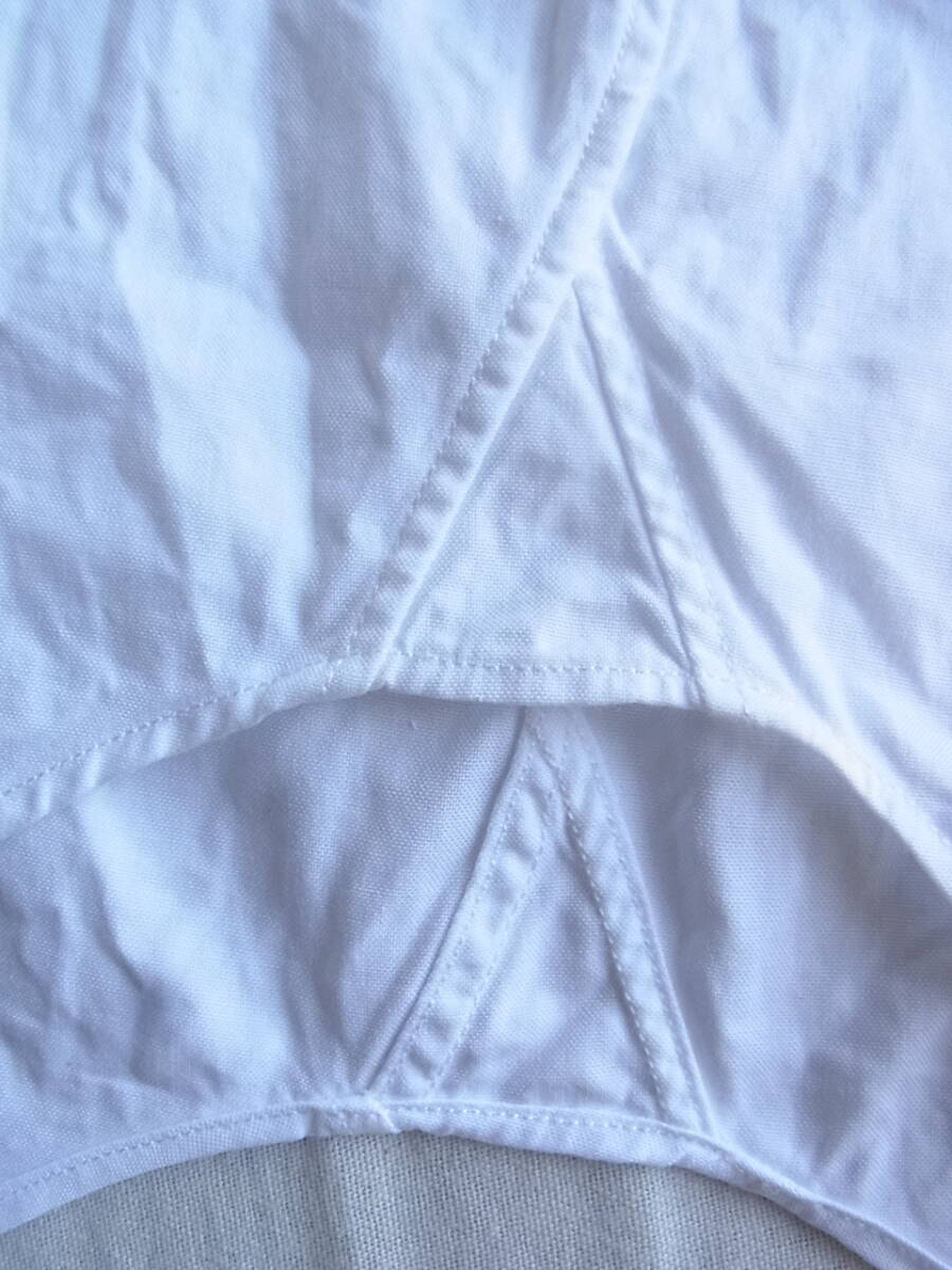 I K E BEHAR アイクベーハー　コットンオックス素材　ボタンダウンシャツ　サイズ 14 1/2 - 32 ホワイト　ペルー製_画像6