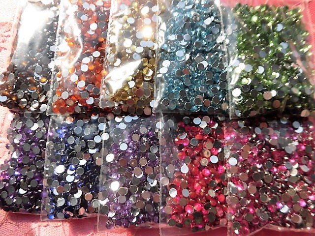 [ new goods ] acrylic fiber made Stone 4mm 8000 bead MIX deco nails .4