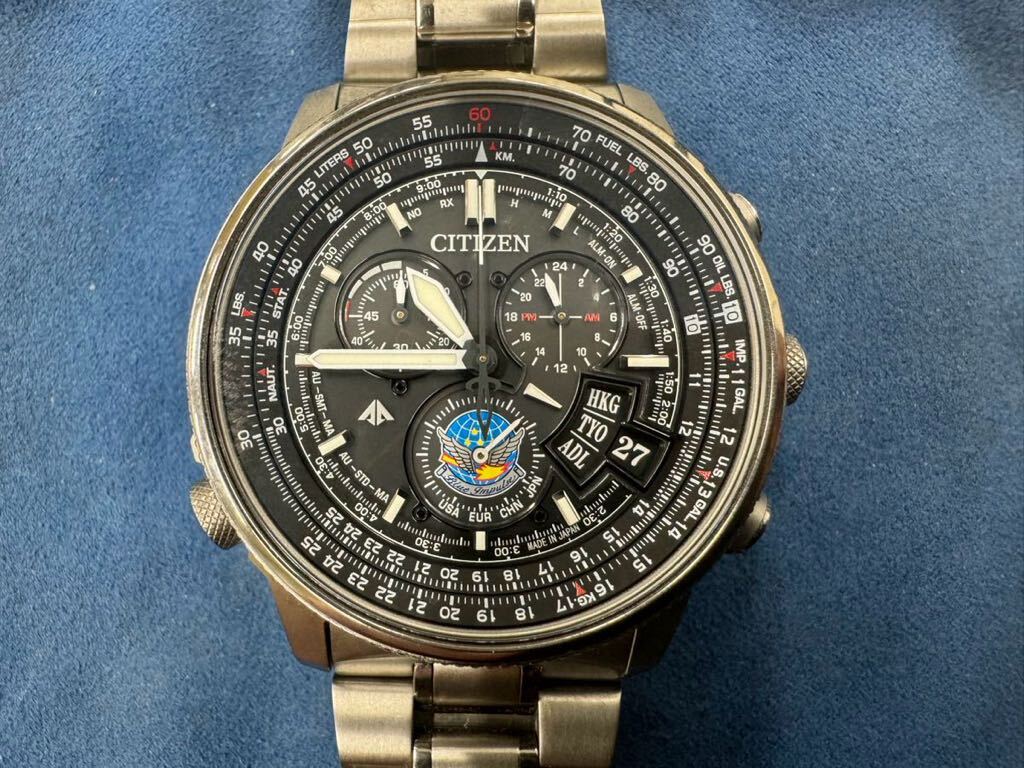 送料込 美品 CITIZEN シチズン PROMASTER プロマスター Eco-Drive ブルーインパルス BY0080-65E 電波ソーラー 箱付き_画像1