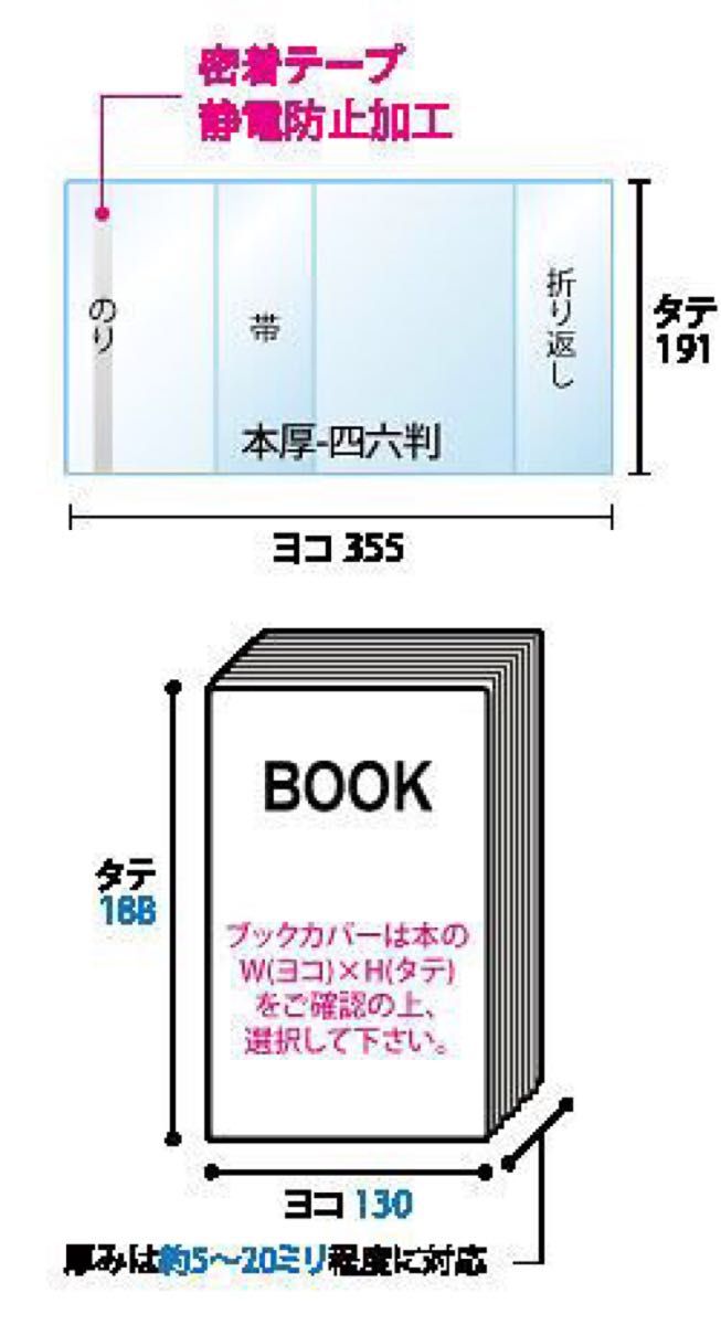 [50枚] 透明ブックカバー 四六判 厚口40μ OPP 日本製