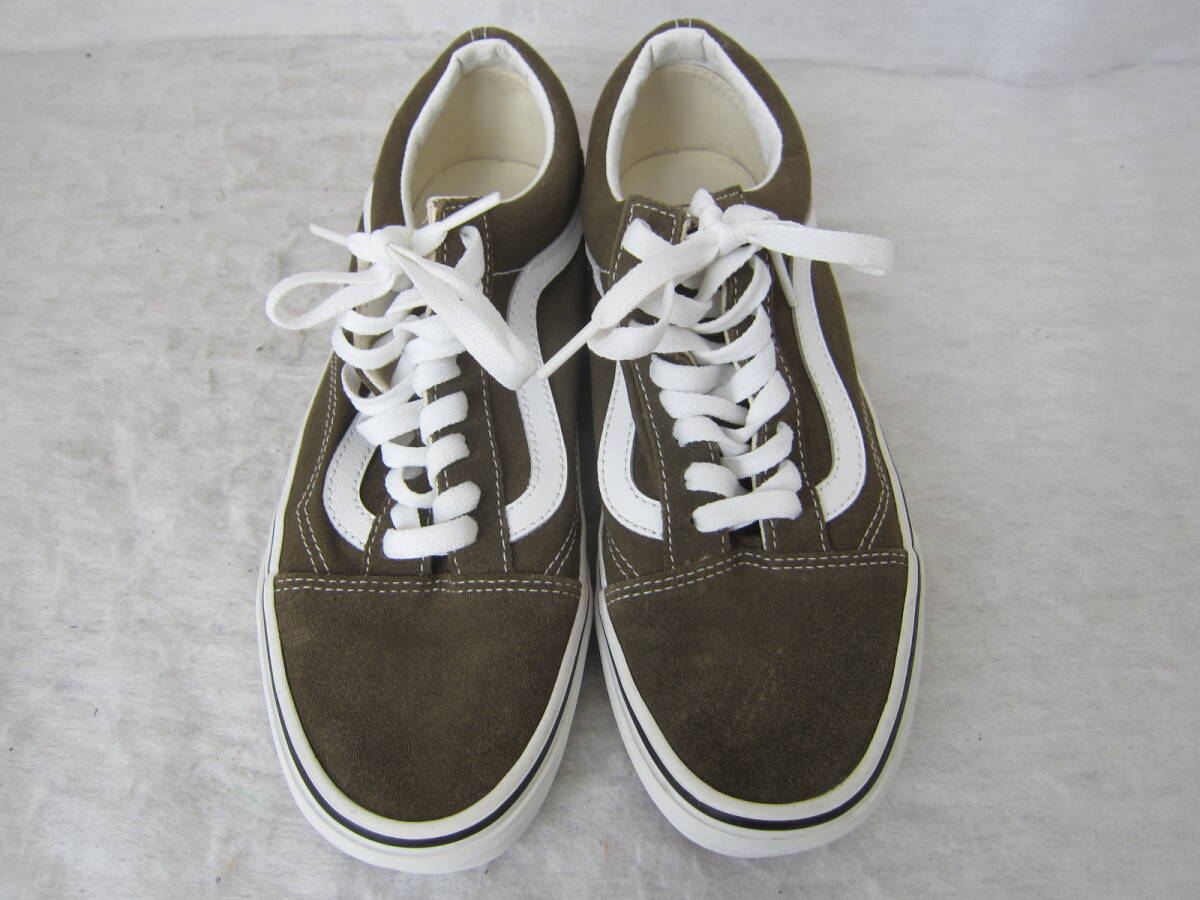 VANS OLD SKOOL（バンズ オールドスクール）（751505）　カーキ/白　　25㎝　US7　　　着用少　　ok2403B_画像1