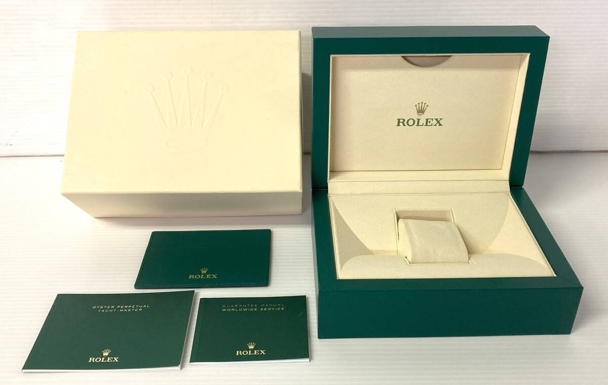 ★☆美品 純正 ROLEX ロレックス YACHT-MASTER ヨットマスター ベージュ 現行 Lサイズ 腕時計ケース BOX 箱 冊子 パスケース 71☆★