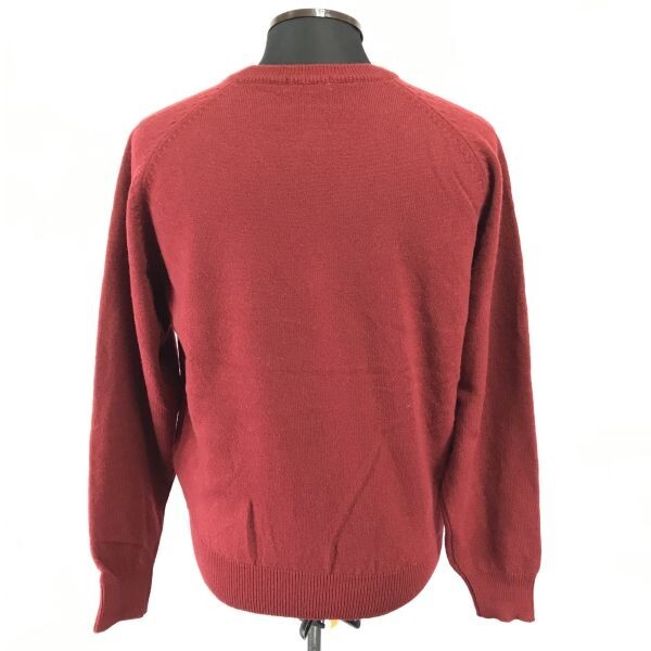 メンズメルローズ/MEN'S MELROSE★ラムウール100%/Vネック/長袖セーター【メンズM/赤/red】sweater◆pBH583_画像3