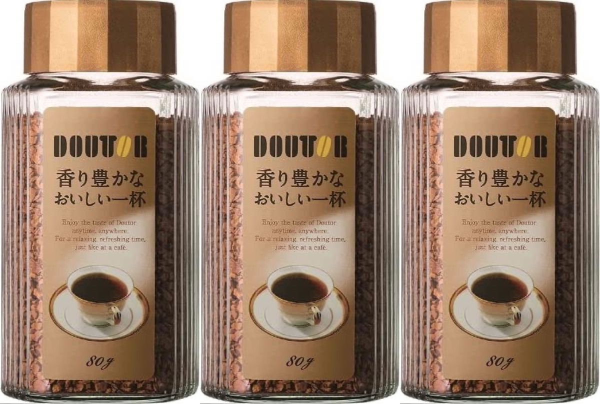 【80g×3個】【賞味期限2024年9月21日迄】ドトール 香り豊かなおいしい一杯 インスタントコーヒー（フリーズドライ）