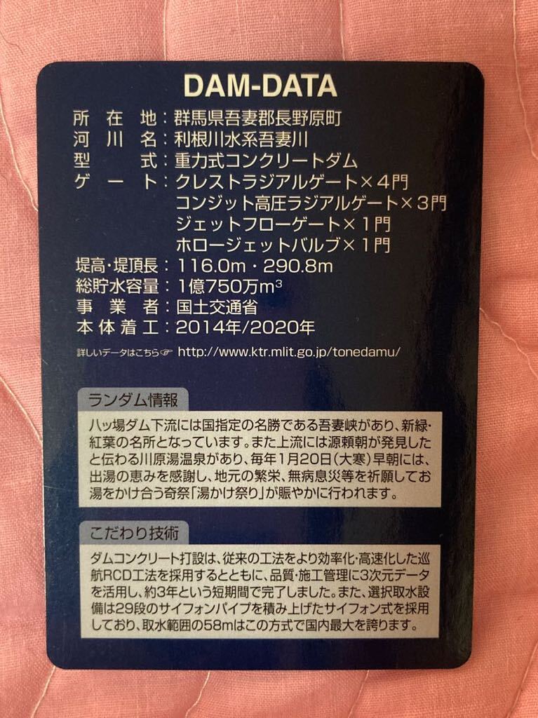 ダムカード 群馬県八ッ場ダム　Ver 1.0 2020.3_画像3