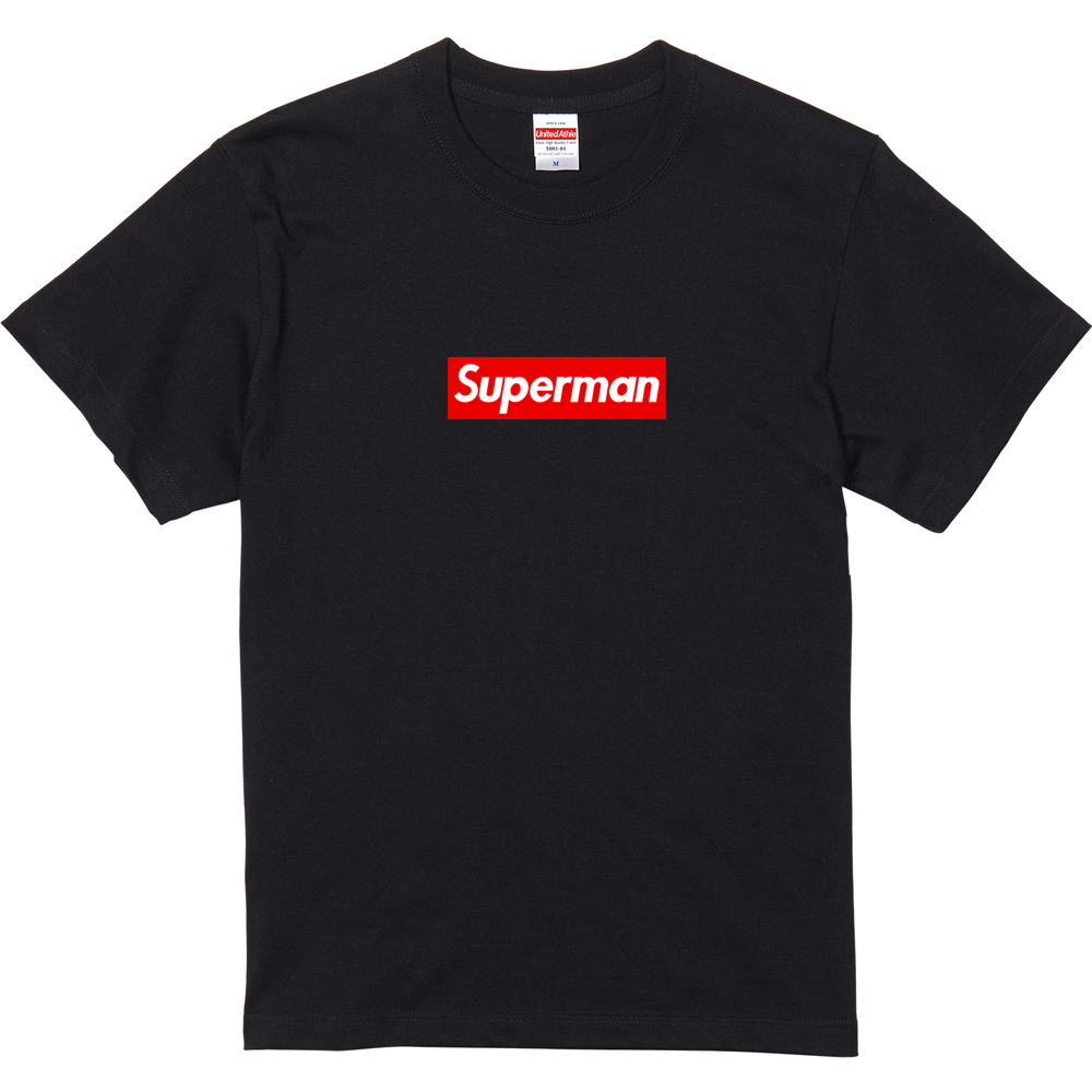 Superman box logo Tee スーパーマン ボックスロゴ Tシャツ BLACK Mサイズ_画像1