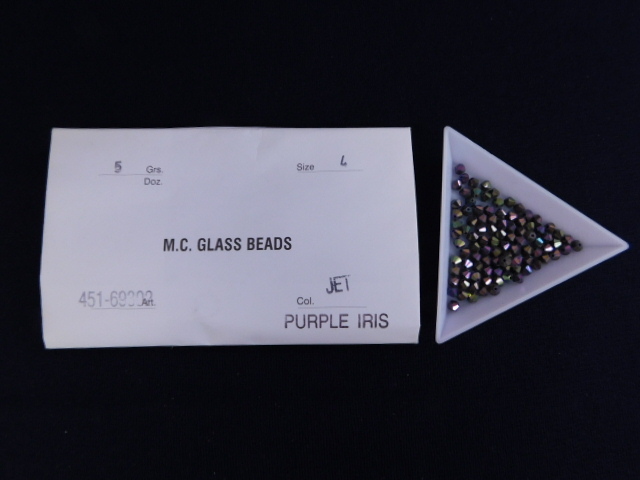 2449△未使用 チェコビーズ M.C.GLASS BEADS JET PURPLE IRIS ジェット パープルアイリス_画像1