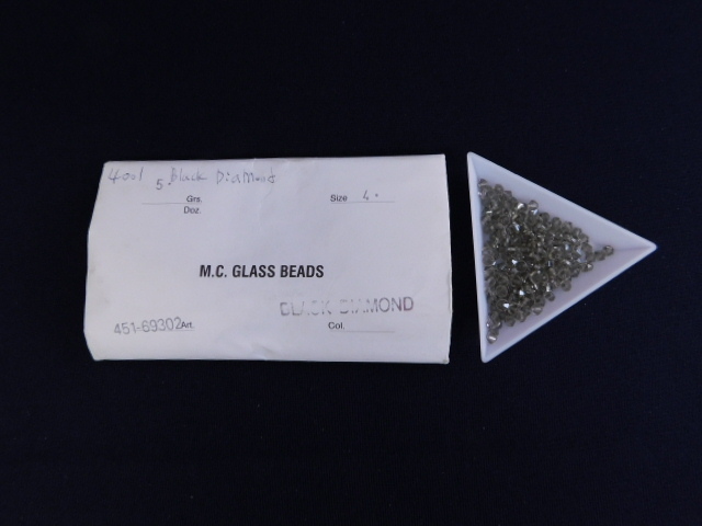 2451△未使用 チェコビーズ M.C.GLASS BEADS ブラックダイヤモンド SUPERIOR CRYSTAL_画像1