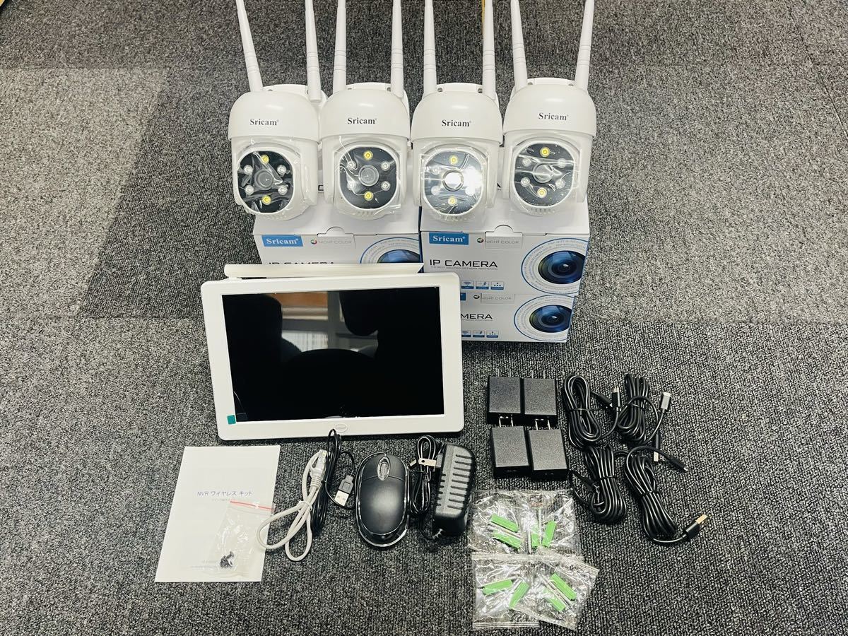 Srihome2023最新ワイヤレス防犯カメラ4台セット 10.1インチモニター Yahoo!オークション - Srihome2023最新ワイヤレス防犯カメラ4台