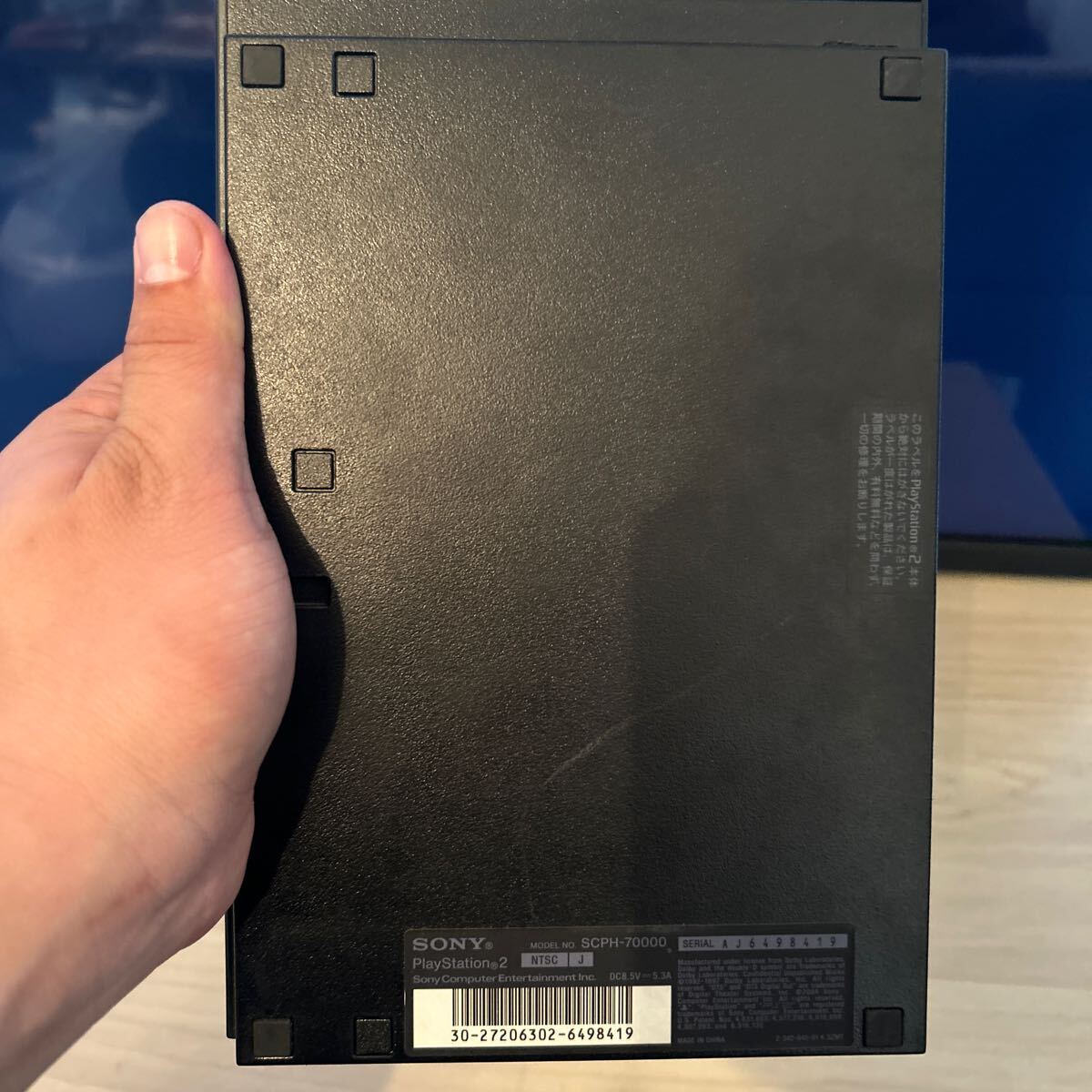 A18 SONY PlayStation2 プレステ2 ブラック 薄型 SCPH-70000 動作確認済み 封印シール有り中古品_画像2