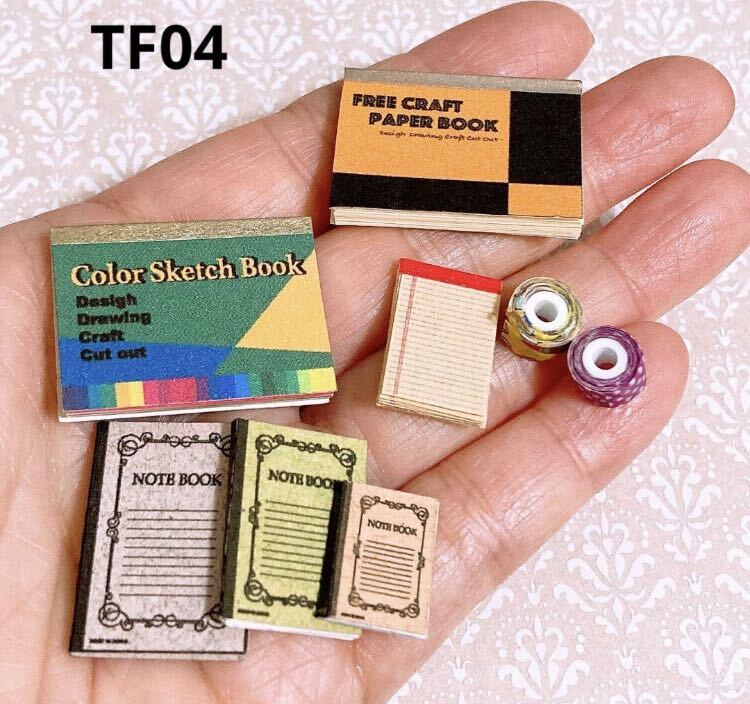 TF-04 stationery set miniature doll house memo pad craft book color book Note etc. 